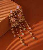 Gold Plated Floral Kashmiri Earrings