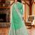 Sangam prints teal cotton blend woven work traditional saree