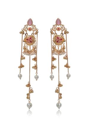 Gold Plated Floral Kashmiri Earrings 4