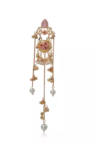 Gold Plated Floral Kashmiri Earrings