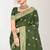 Sangam prints mehndi green cotton blend woven work traditional saree