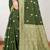 Sangam prints mehndi green cotton blend woven work traditional saree