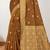 Sangam prints brown cotton blend woven work traditional saree