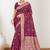 Sangam prints pink cotton blend woven work traditional saree