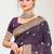 Sangam prints purple cotton blend woven work traditional saree