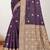 Sangam prints purple cotton blend woven work traditional saree