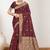 Sangam prints maroon cotton blend woven work traditional saree