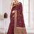 Sangam prints maroon cotton blend woven work traditional saree
