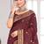 Sangam prints maroon cotton blend woven work traditional saree