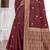 Sangam prints maroon cotton blend woven work traditional saree