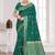 Sangam prints teal green cotton blend woven work traditional saree