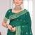 Sangam prints teal green cotton blend woven work traditional saree