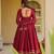 Maroon roman silk party wear embroidery palazzo suit set