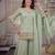Green pista fendy crush silk party wear sharara palazzo suit set