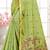 Sangam prints parrot green cotton blend woven work traditional saree