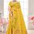 Sangam prints yellow cotton blend woven work traditional saree