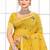 Sangam prints yellow cotton blend woven work traditional saree