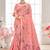 Sangam prints blush pink cotton blend woven work traditional saree