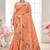 Sangam prints peach cotton blend woven work traditional saree