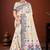 Sangam prints navy blue cotton blend woven work traditional saree