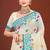 Sangam prints sky blue cotton blend woven work traditional saree