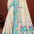 Sangam prints sky blue cotton blend woven work traditional saree