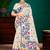 Sangam prints navy blue cotton blend woven work traditional saree
