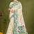 Sangam prints green cotton blend woven work traditional saree