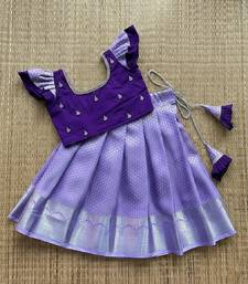 Girls lavender jacquard lehenga choli with dupatta set