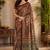 sangam prints rust brown pashmina silk blend woven work traditional saree