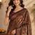 sangam prints rust brown pashmina silk blend woven work traditional saree