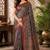 sangam prints navy blue pashmina silk blend woven work traditional saree