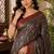 sangam prints navy blue pashmina silk blend woven work traditional saree