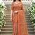 Sangam prints peach cotton blend woven work traditional saree