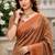 Sangam prints peach cotton blend woven work traditional saree
