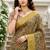 Sangam prints sage green cotton blend woven work traditional saree