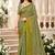 Sangam prints mint green cotton blend woven work traditional saree