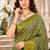 Sangam prints mint green cotton blend woven work traditional saree