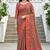 Sangam prints dusty rose pink cotton blend woven work traditional saree