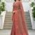 Sangam prints dusty rose pink cotton blend woven work traditional saree
