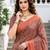 Sangam prints dusty rose pink cotton blend woven work traditional saree