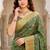 Sangam prints olive cotton blend woven work traditional saree