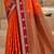 sangam prints orange soft silk blend woven work traditional saree