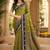 sangam prints olive green soft silk blend woven work traditional saree