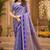 sangam prints periwinkle blue soft silk blend woven work traditional saree