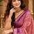 sangam prints dusty rose pink soft silk blend woven work traditional saree