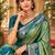 sangam prints sea green soft silk blend woven work traditional saree