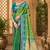 sangam prints emerald green soft silk blend woven work traditional saree