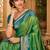 sangam prints emerald green soft silk blend woven work traditional saree