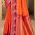sangam prints coral orange soft silk blend woven work traditional saree